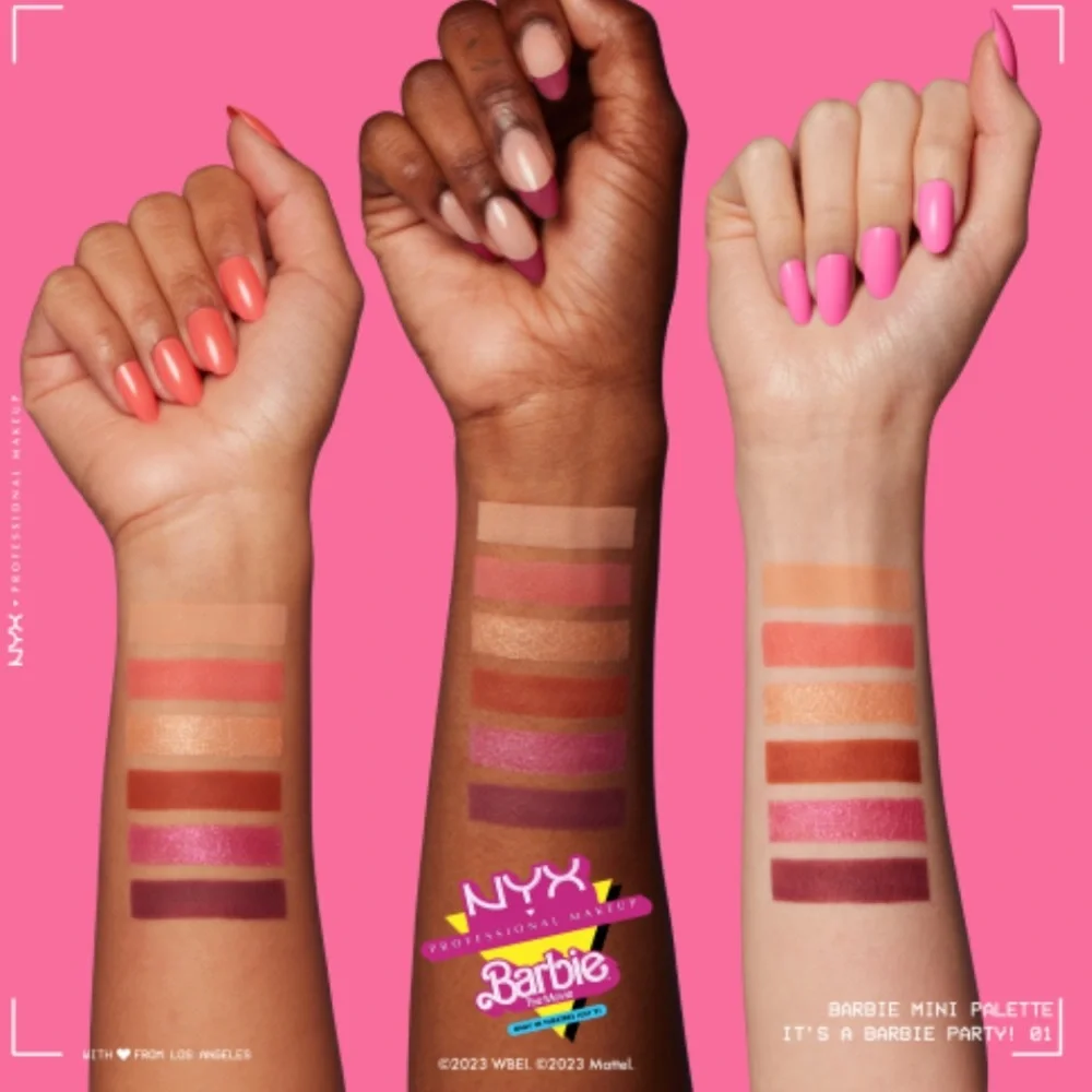 NYX Barbie Movie Mini Eyeshadow Palette It’s A Barbie Party! On The Go